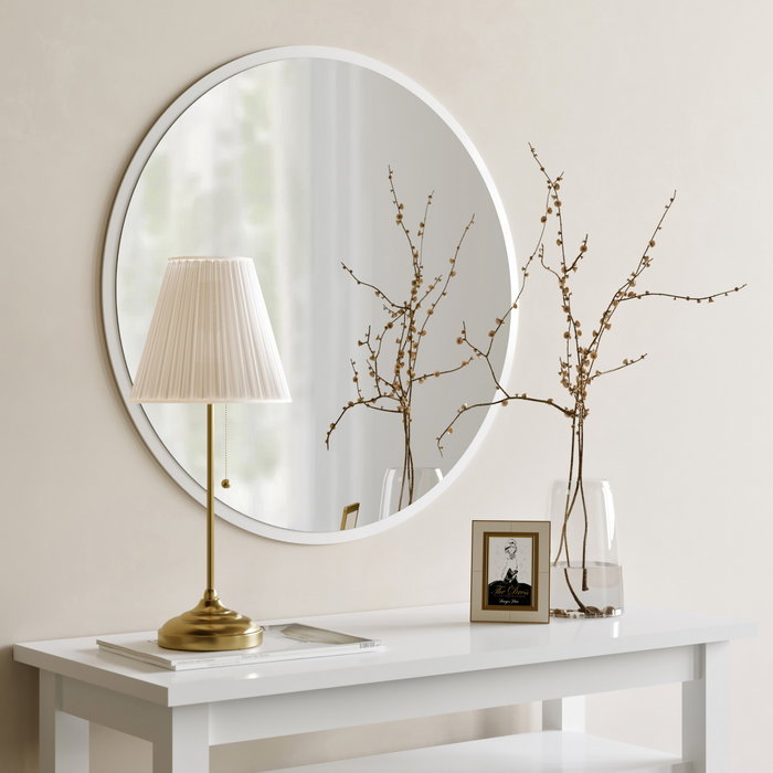 Hanah Home Espejo Decorativo Redondo Blanco A706